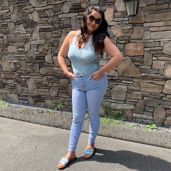 acid wash bodysuit | ice blue - Picture 6 of 6